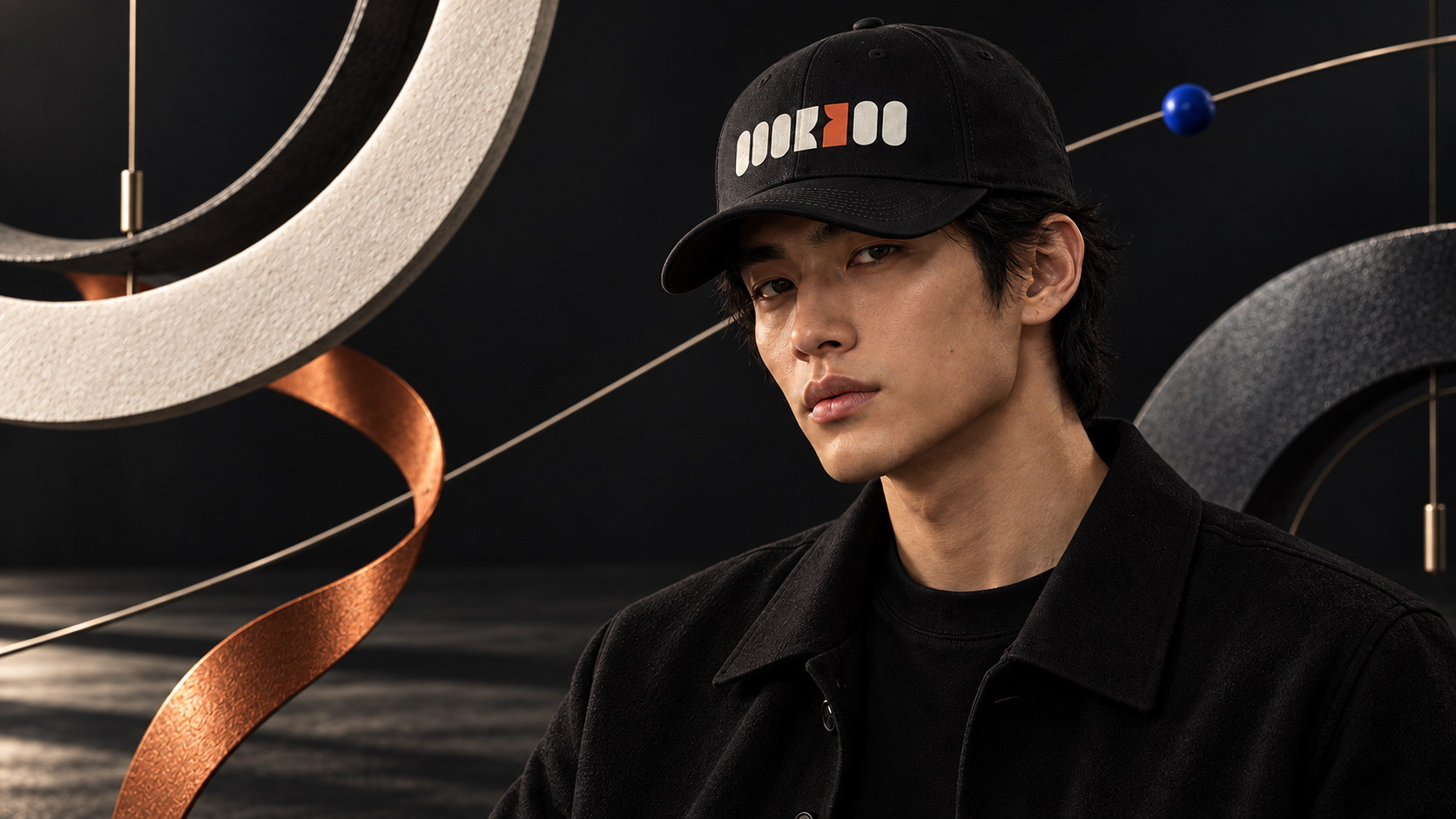 Campaign concept of a person wearing the Interval Grid Cap
